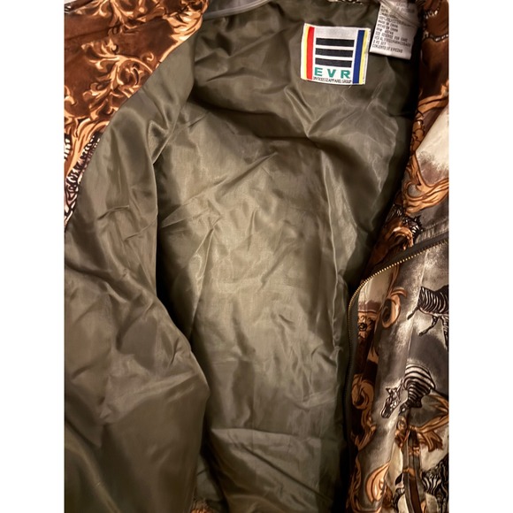 EVR Silk Zebra Baroque Print Bomber Jacket Women's Large vntage‎ L - Picture 6 of 7